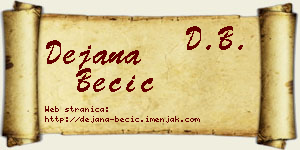 Dejana Becić vizit kartica